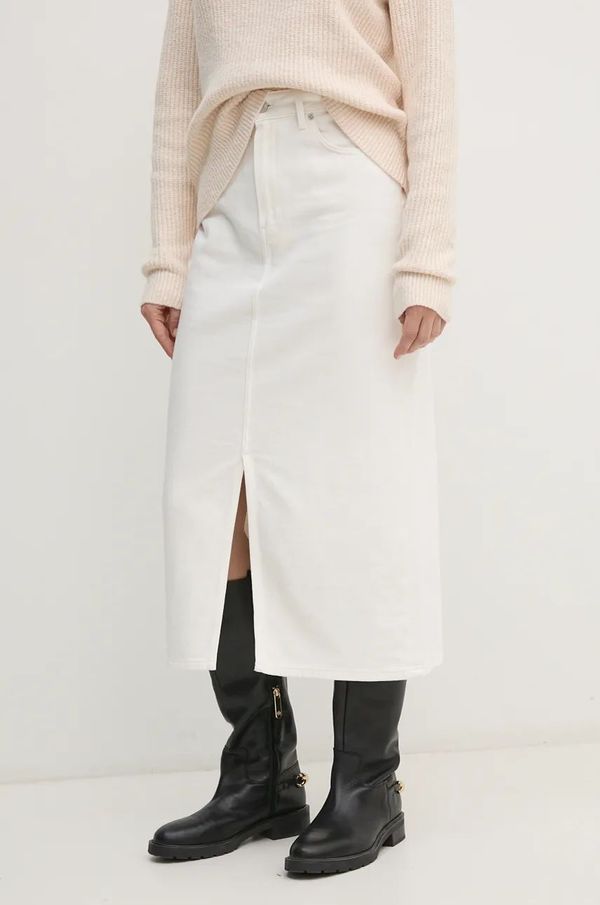 Tommy Hilfiger Traper suknja Tommy Hilfiger boja: bež, midi, ravna, WW0WW43466