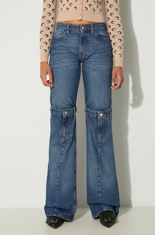 coperni Traperice Coperni Open Knee Jeans za žene, visoki struk, COPP55252