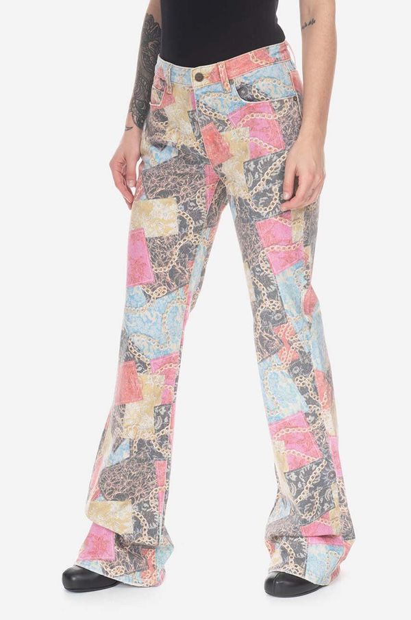 Guess U.S.A. Traperice Guess Printed Flare Denim za žene, srednje visoki struk, W3GU18.D4SK2-F9TD
