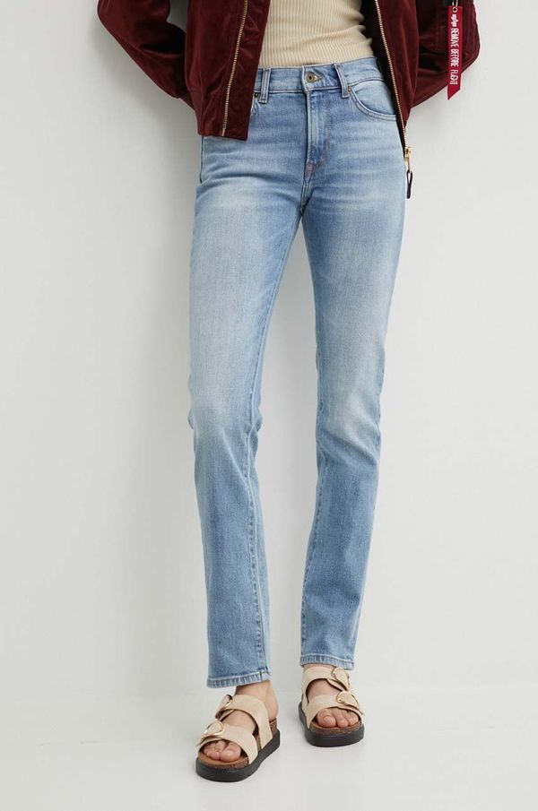 Pepe Jeans Traperice Pepe Jeans SLIM JEANS MW za žene, PL204589PG0