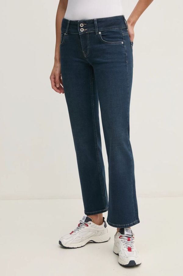 Pepe Jeans Traperice Pepe Jeans STRAIGHT JEANS LW VENUS za žene, visoki struk, PL204848ED7