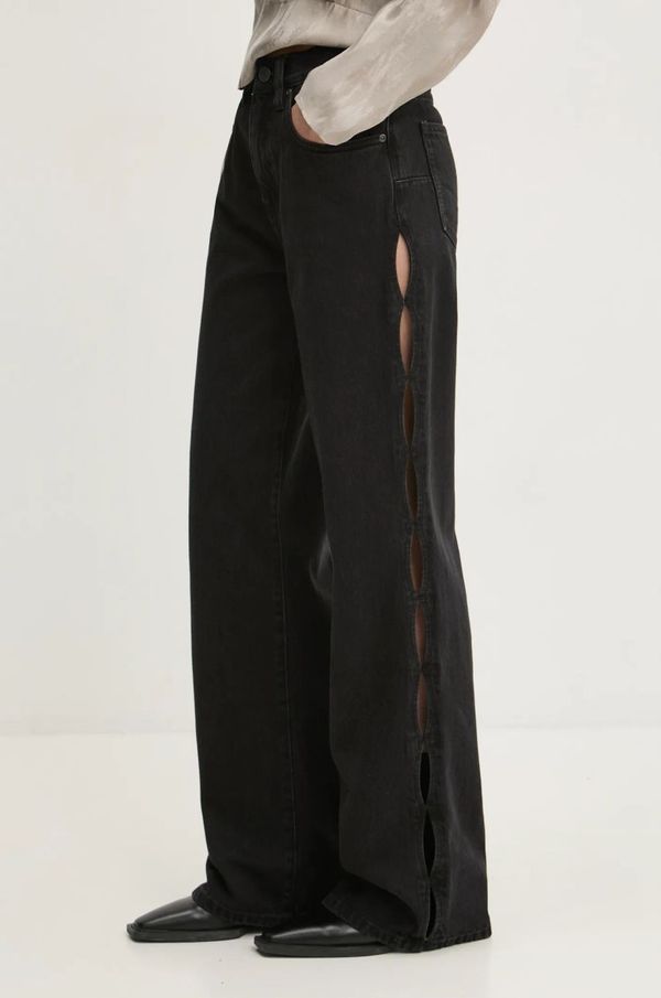 PURPLE BRAND Traperice PURPLE BRAND WIDE SIDE CUT OUT za žene, boja: crna, D2001-WCBL224