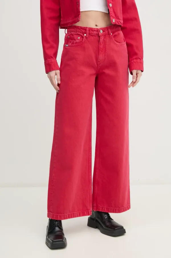 Red Bull Racing x Pepe Jeans Traperice Red Bull Racing x Pepe Jeans WIDE LEG JEANS za žene, boja: crvena, RL200007R40