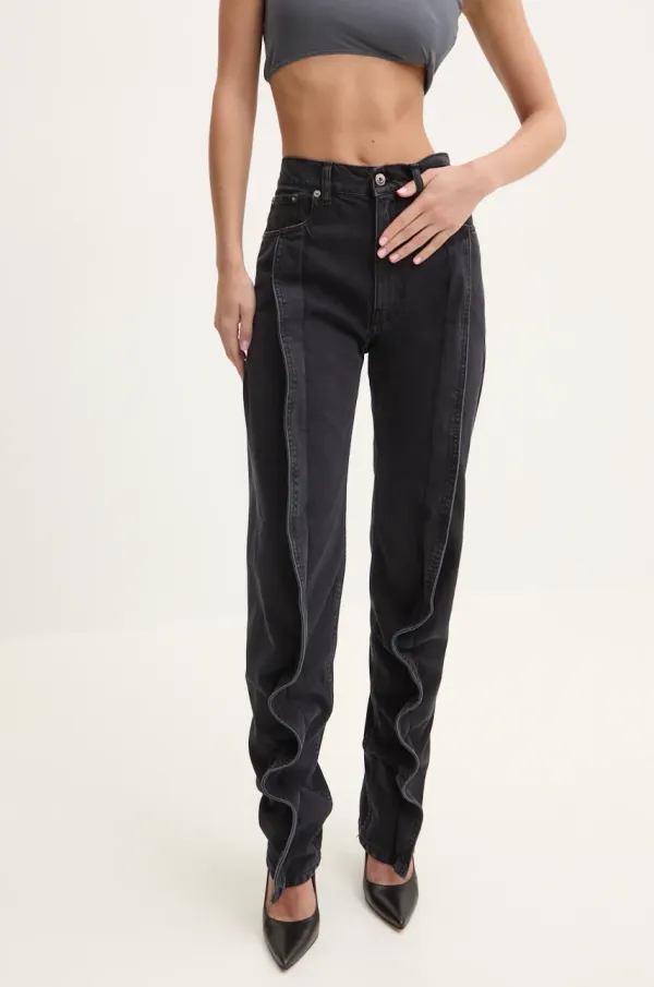 Y/Project Traperice Y/Project EVERGREEN BANANA SLIM JEANS za žene, boja: crna, 107PA001