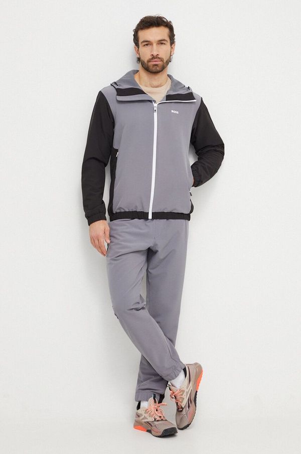 Boss Green Trenirka Boss Green za muškarce, boja: siva