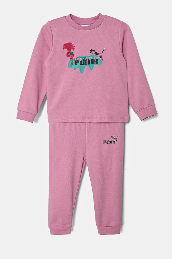 Puma Trenirka za bebe Puma X TROLLS Minicat Crew Jogger TR boja: ružičasta, 627382