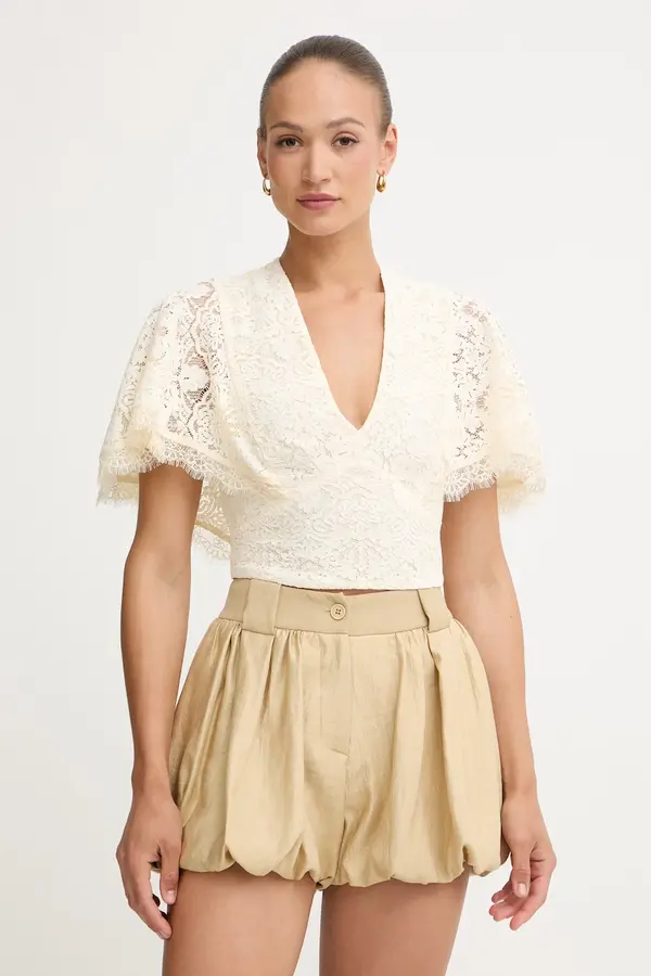 Twinset Twinset bluza s volanima ženska s čipkom