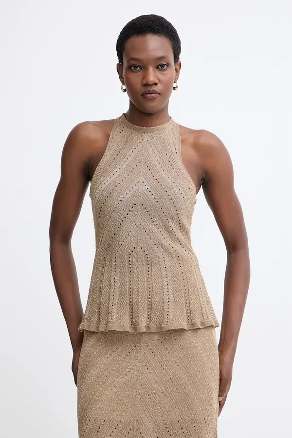 Twinset Twinset bluza ženska s lanom