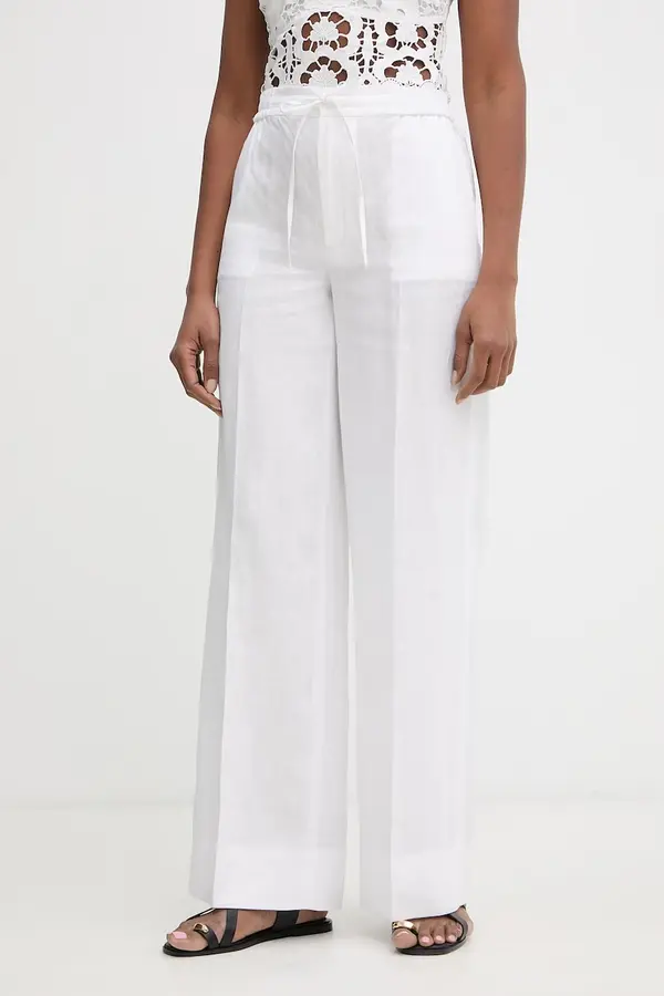 Twinset Twinset hlače za žene od lana