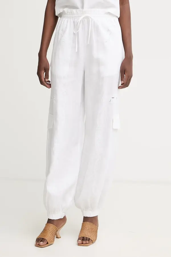 Twinset Twinset hlače za žene od lana