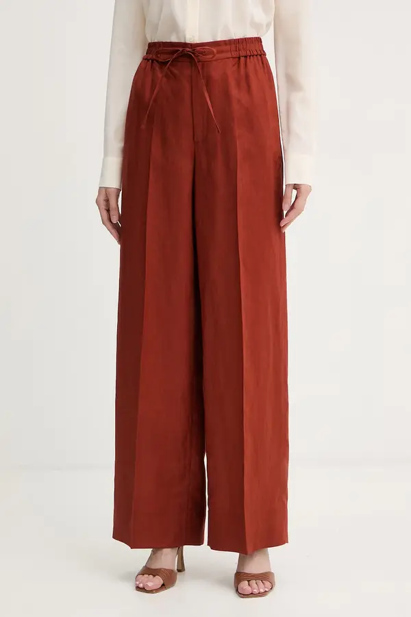 Twinset Twinset hlače za žene od lana