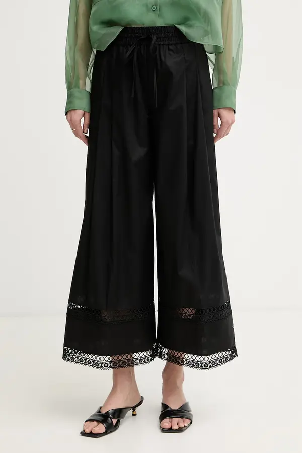 Twinset Twinset hlače za žene s pamukom