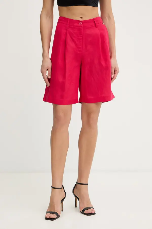 Twinset Twinset kratke hlače za žene s lanom