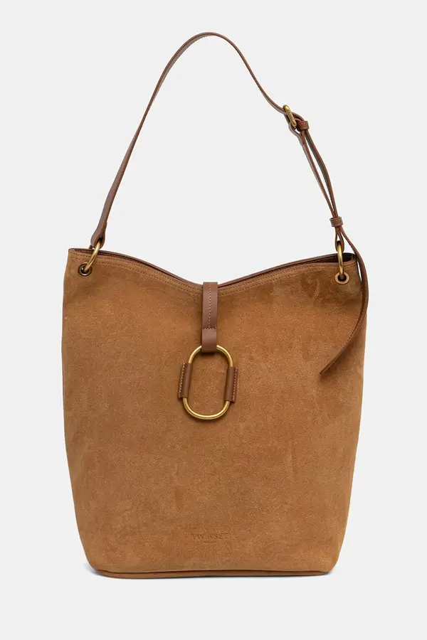 Twinset Twinset mala torba hobo za žene od brušene kože