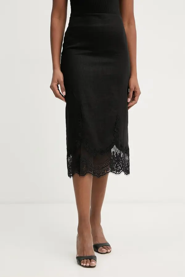 Twinset Twinset suknja od lana