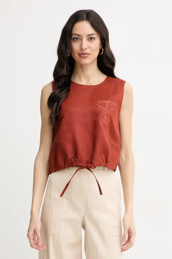 Twinset Twinset top za žene od lana