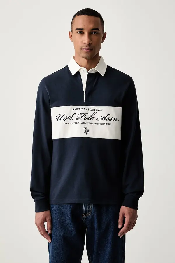 U.S. Polo Assn. U.S. Polo Assn. dukserica za muškarce od pamuka PREMIUM EMBROIDERY GRAPHIC RUGBY