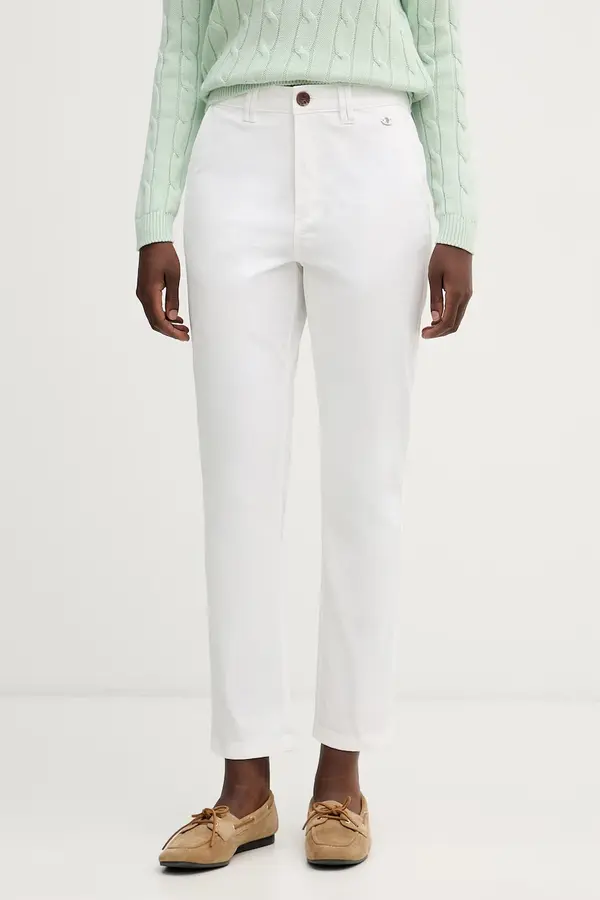 U.S. Polo Assn. U.S. Polo Assn. hlače za žene od pamuka s elastanom Chino