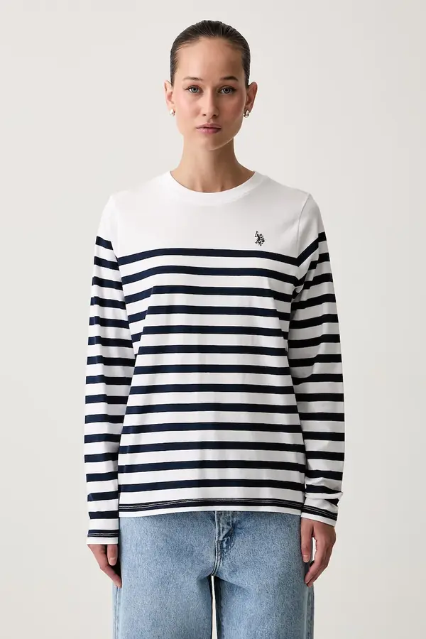 U.S. Polo Assn. U.S. Polo Assn. majica dugih rukava ženska pamučna Stripe LS
