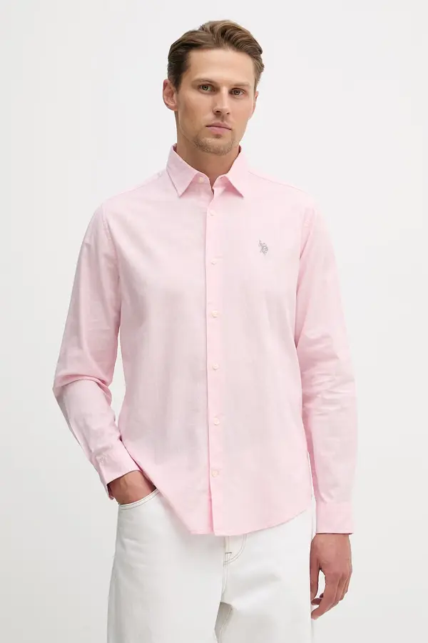 U.S. Polo Assn. U.S. Polo Assn. safari košulja za muškarce s lanom