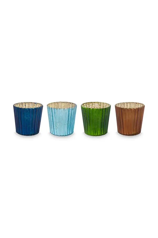 Pip Studio Ukrasni svijećnjak Pip Studio Glass Blue 7 x 7 cm 4-pack