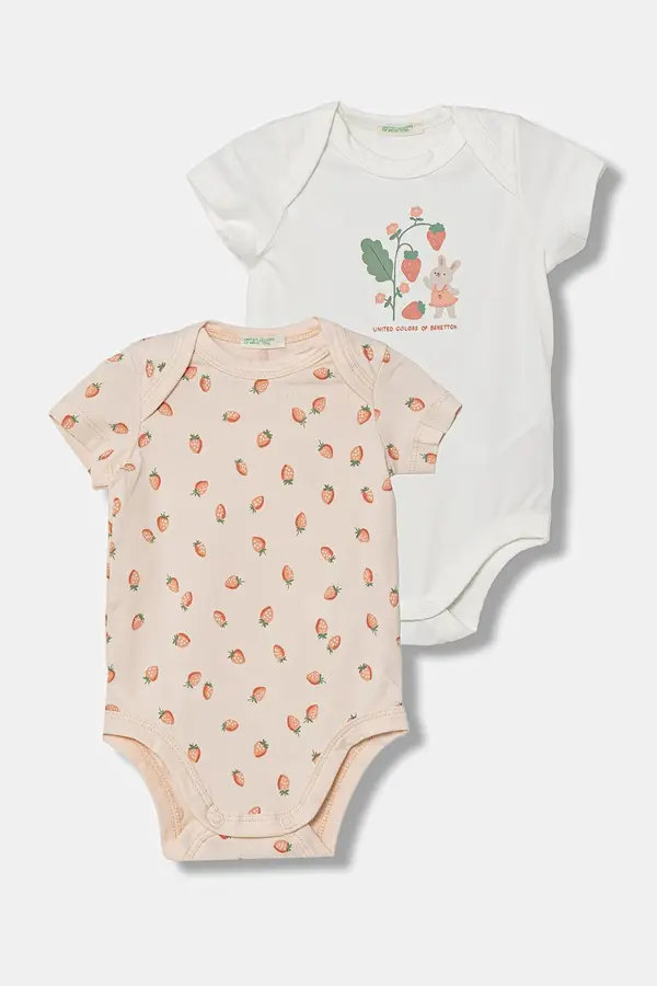 United Colors of Benetton United Colors of Benetton bodi za bebe od pamuka s elastanom 2-pack