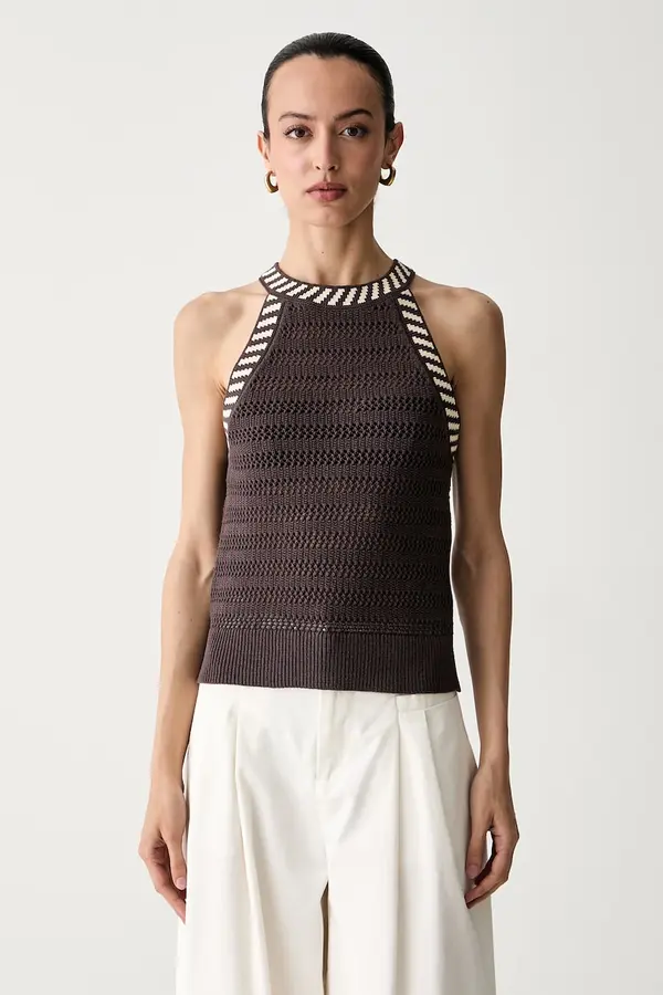 United Colors of Benetton United Colors of Benetton halter bluza za žene s otvorima