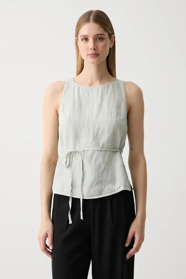 United Colors of Benetton United Colors of Benetton top za žene od lana