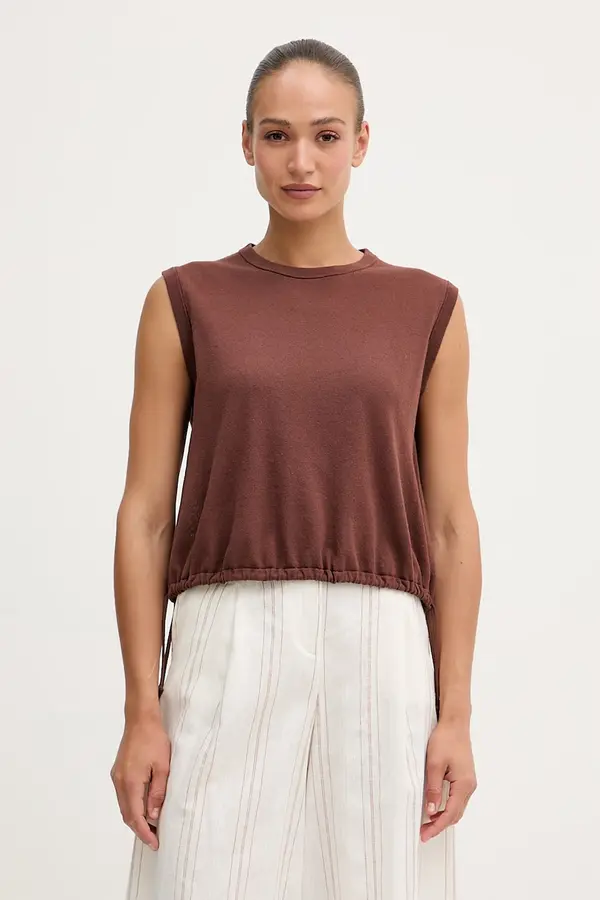 United Colors of Benetton United Colors of Benetton top za žene s lanom