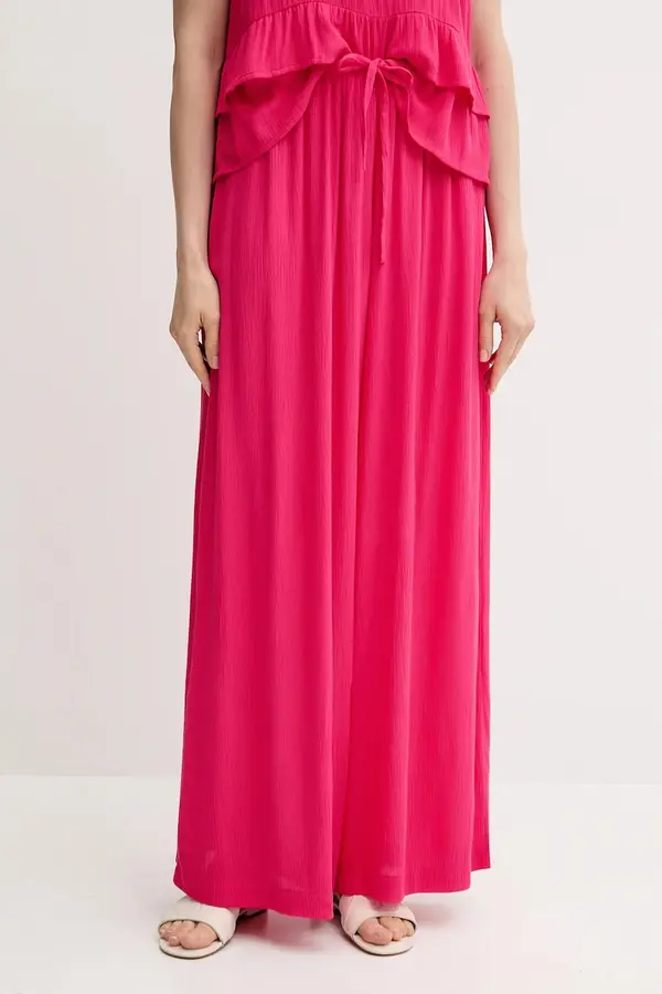 United Colors of Benetton United Colors of Benetton wide leg hlače za žene od viskoze