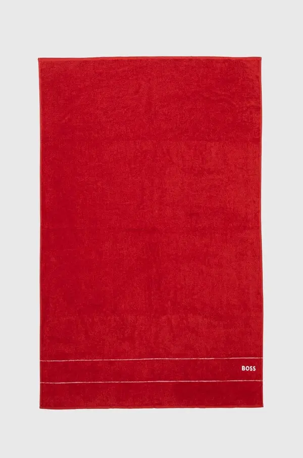 BOSS Veliki pamučni ručnik BOSS Plain Red 100 x 150 cm