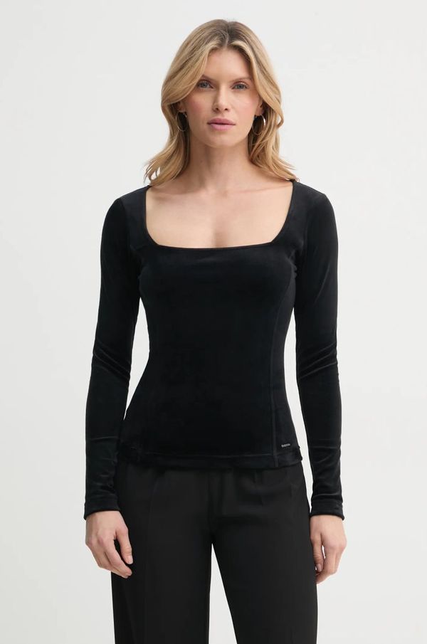 G-Star Raw Velur bluza G-Star Raw boja: crna, bez uzorka, D25063-D422