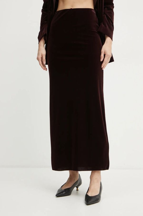 Max&Co. Velur suknja MAX&Co. boja: bordo, maxi, ravna, 2426776015200