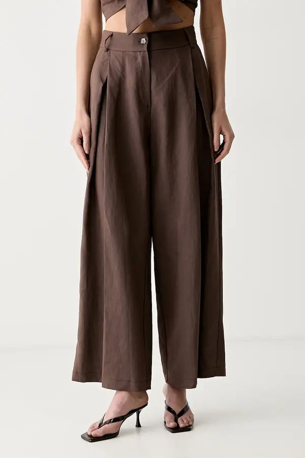 ViCOLO ViCOLO hlače culottes za žene od lana