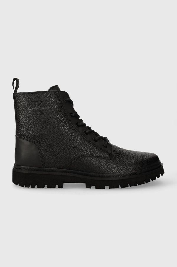 Calvin Klein Jeans Visoke cipele Calvin Klein Jeans EVA MID LACEUP BOOT LTH za muškarce, boja: crna, YM0YM00751