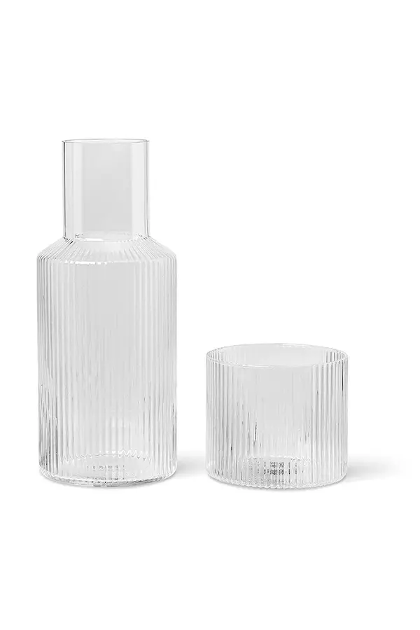 Ferm Living Vrč s čašom ferm LIVING Ripple Small Carafe Set 500/200 ml