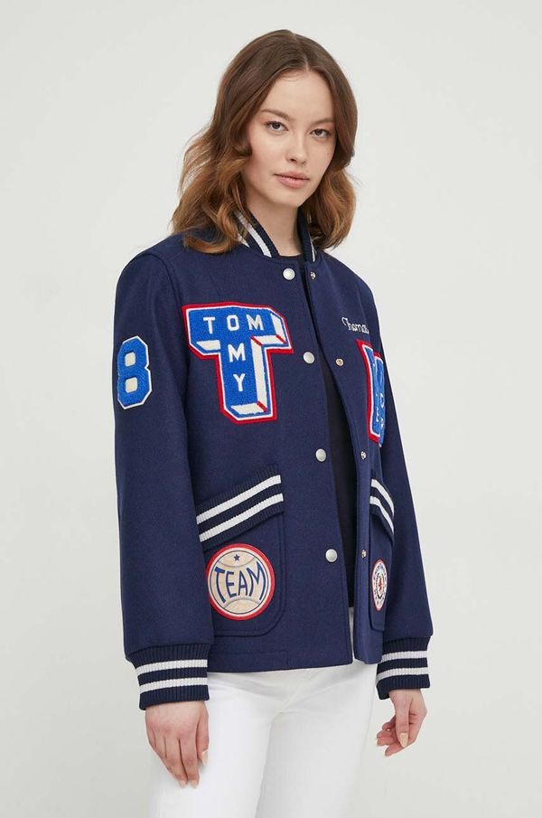 Tommy Hilfiger Vunena bomber jakna Tommy Hilfiger boja: tamno plava, za prijelazno razdoblje