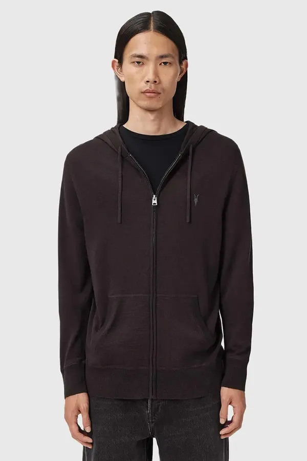 AllSaints Vunena dukserica AllSaints MODE MERINO ZIP HOOD