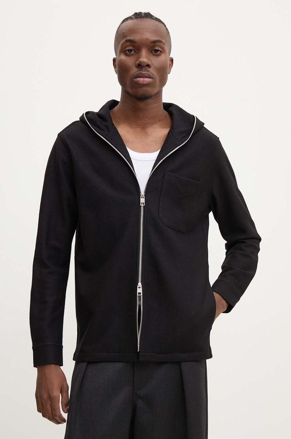 IRO Vunena dukserica IRO boja: crna, s kapuljačom, bez uzorka, MP100ZAMO