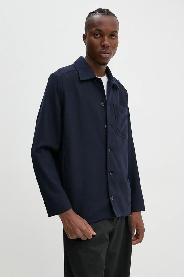 A.P.C. Vunena jakna A.P.C. veste jamie boja: tamno plava, za prijelazno razdoblje, WOAPN.H02962