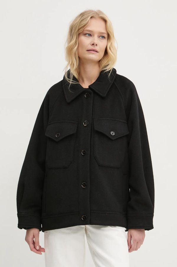 Abercrombie & Fitch Vunena jakna Abercrombie & Fitch boja: crna, za prijelazno razdoblje, oversize, KI144-4296