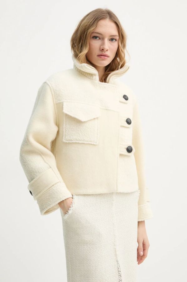 BA&SH Vunena jakna BA&SH DORA boja: bež, za prijelazno razdoblje, 1E25DORA