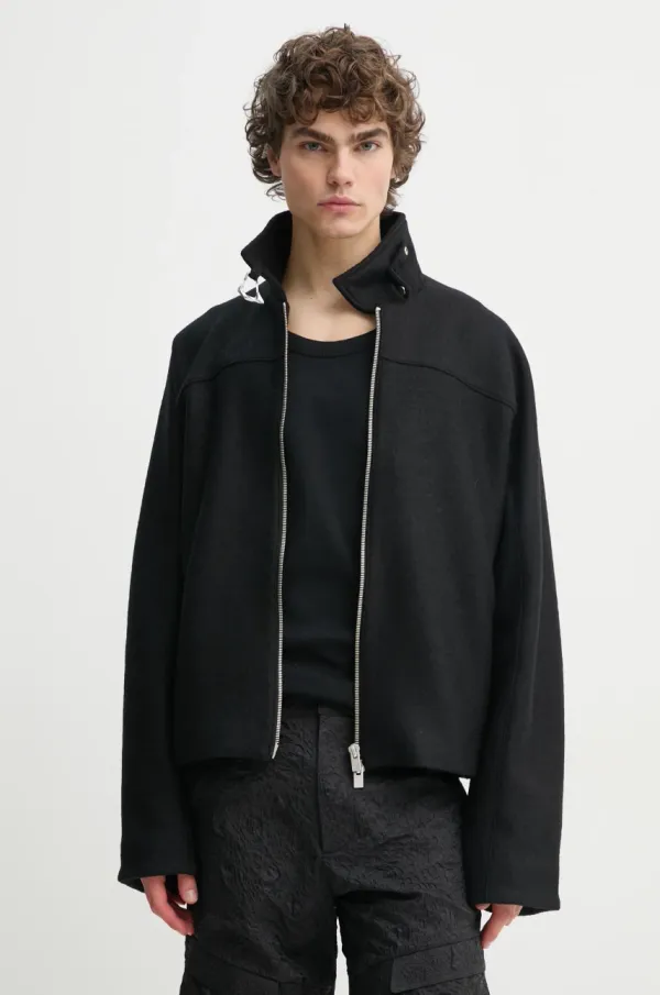 HELIOT EMIL Vunena jakna Heliot Emil boja: crna, za prijelazno razdoblje, oversize, PRESS25_M_02_146_BLK01