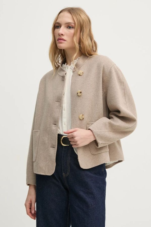 Hoss Intropia Vunena jakna Hoss Intropia boja: bež, za prijelazno razdoblje, oversize, 5438452