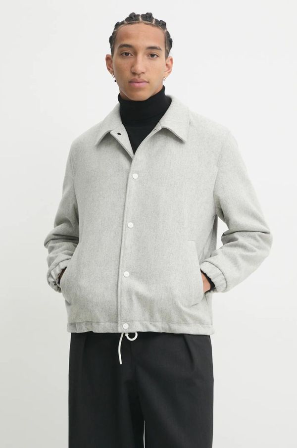 HUGO Vunena jakna HUGO boja: siva, za prijelazno razdoblje, 50534811