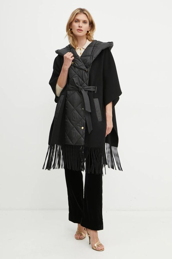 Luisa Spagnoli Vunena jakna Luisa Spagnoli SCOMMESSA boja: crna, za prijelazno razdoblje, oversize, 541242