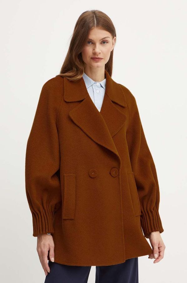 Luisa Spagnoli Vunena jakna Luisa Spagnoli SILLABE boja: smeđa, za prijelazno razdoblje, 541204