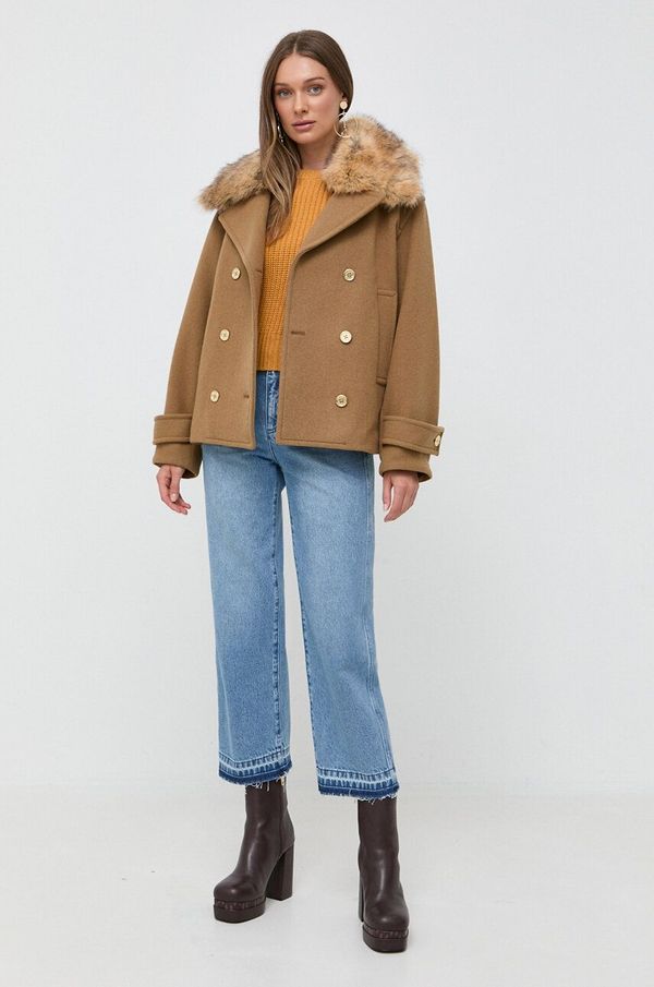 MICHAEL Michael Kors Vunena jakna MICHAEL Michael Kors boja: smeđa, za prijelazno razdoblje