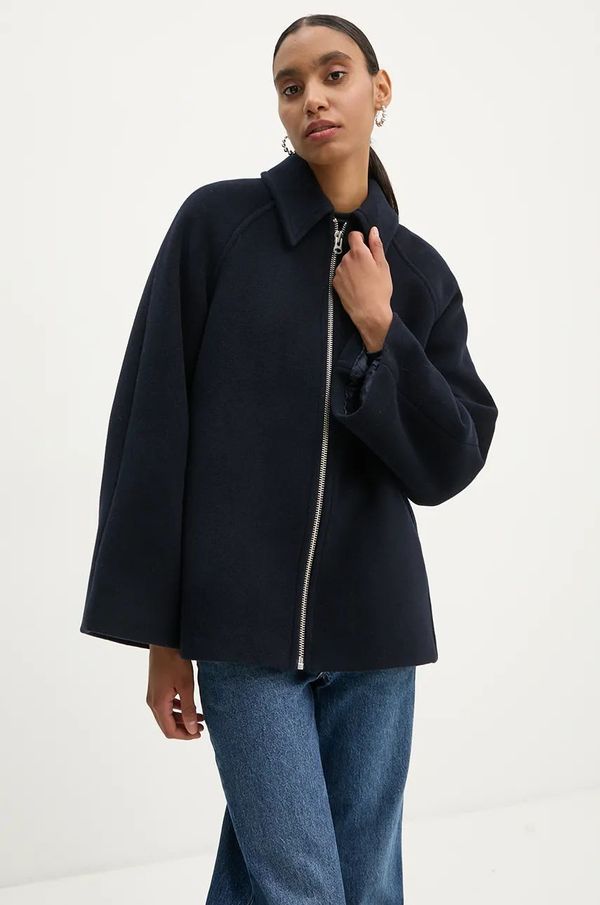 Samsoe Samsoe Vunena jakna Samsoe Samsoe ALMA boja: tamno plava, za prijelazno razdoblje, oversize, F23300184