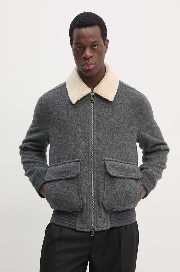 Tommy Hilfiger Vunena jakna Tommy Hilfiger boja: siva, za prijelazno razdoblje, MW0MW36610